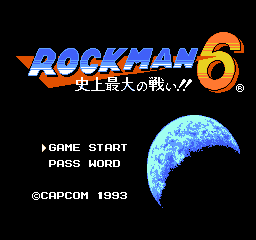 Rockman 6 - Shijou Saidai no Tatakai!! (Japan) Title Screen